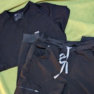 Figs scrub set-black joggers